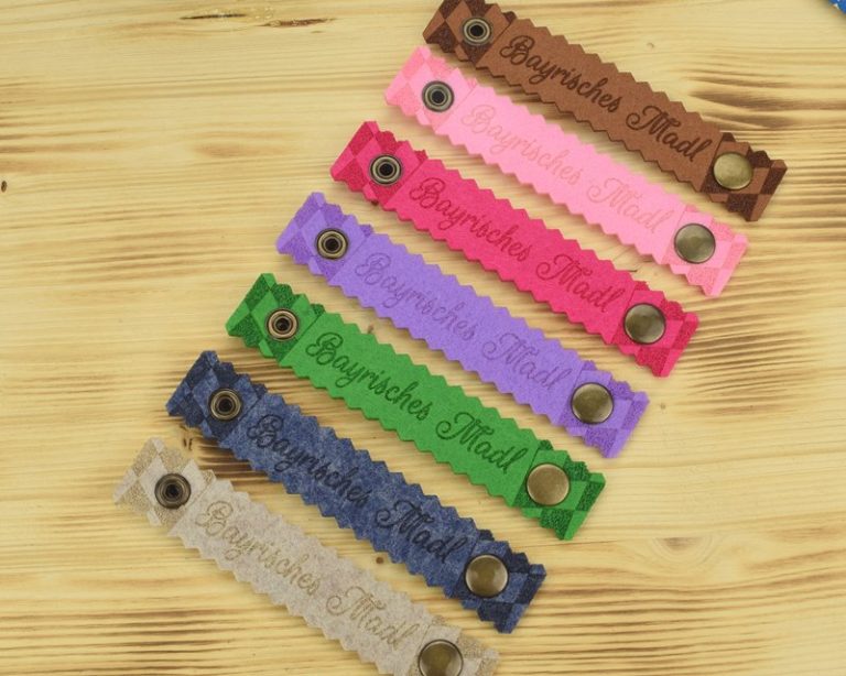 Maßkrugband Trachtenherz - Filz Band Für Oktoberfest Maßkrüge Rot